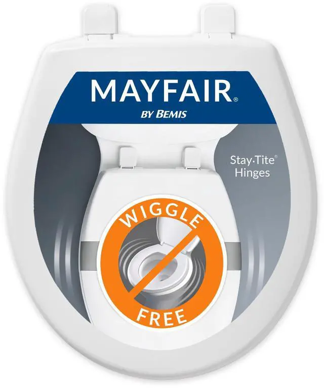 Main image of Caswell Modern Slow Close Toilet Seat, Durable Plastic Seat, Made in USA, Round, White
