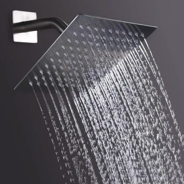 Alt view image 6 of 7 - Rain Shower Head, High Flow Stainless Steel Square Rainfall Shower, High Pressure Design, Awesome Shower Experience Even At Low Water Flow (8 Inch, Chrome Finish)