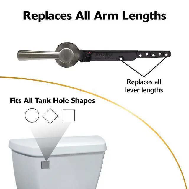 Alt view image 5 of 6 - Strong Arm Metal Toilet Handle and Lever - Universal to Fit Front, Angled, Side, Left, and Right Mount Toilets - Brushed Nickel, Simple Style, 6074BP