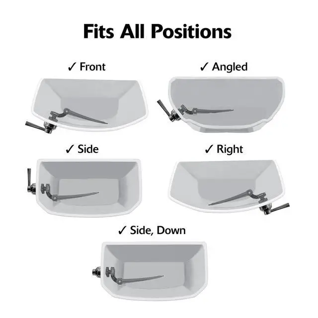 Alt view image 6 of 6 - Strong Arm Metal Toilet Handle and Lever - Universal to Fit Front, Angled, Side, Left, and Right Mount Toilets - Brushed Nickel, Simple Style, 6074BP