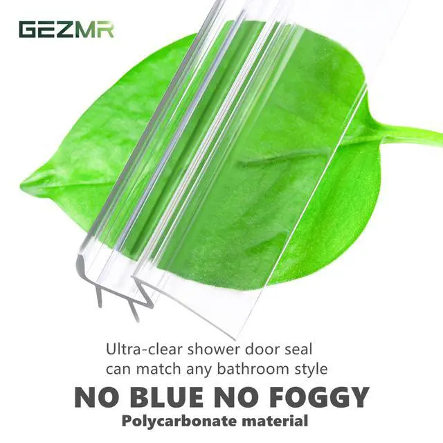 Alt view image 2 of 7 - 2-Pack Ultra Clear Shower Door Bottom Seal (3/8'' X 39'', Polycarbonate) Frameless Glass Shower Door Seal Strip Shower Door Sweep - Stop Shower Leaks and Create a Water Barrier