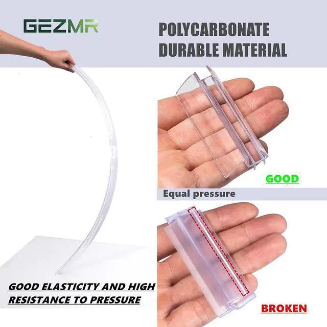 Alt view image 4 of 7 - 2-Pack Ultra Clear Shower Door Bottom Seal (3/8'' X 39'', Polycarbonate) Frameless Glass Shower Door Seal Strip Shower Door Sweep - Stop Shower Leaks and Create a Water Barrier