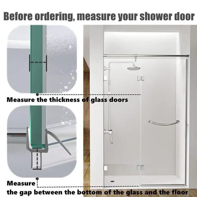 Alt view image 6 of 7 - 2-Pack Ultra Clear Shower Door Bottom Seal (3/8'' X 39'', Polycarbonate) Frameless Glass Shower Door Seal Strip Shower Door Sweep - Stop Shower Leaks and Create a Water Barrier