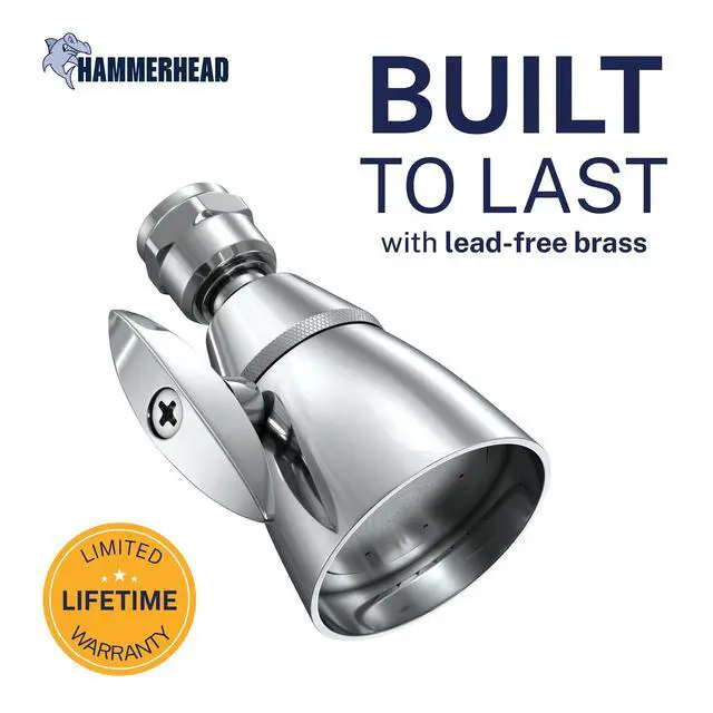 Alt view image 2 of 7 - ® Solid Metal 2 Inch High Pressure Shower Heads - CHROME 2.5 GPM Shower Heads High Pressure - High Flow Shower Head with ADJUSTABLE SPRAY PATTERN - Fixed Shower Head