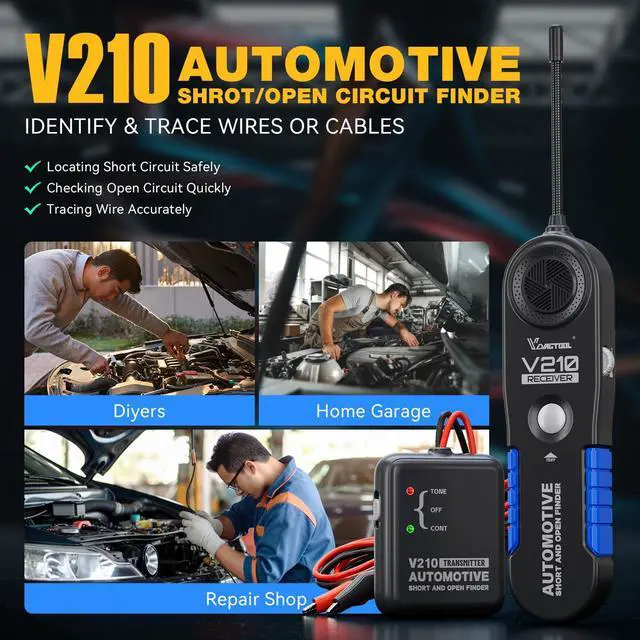 Alt view image 3 of 7 - V210 Wire Tracer Circuit Breaker Finder, Automotive Circuit Tester Open & Short Circuit Finder, Broken Wire Detector Tool Cable Tracker Break Locator Electrical DC 6-42V