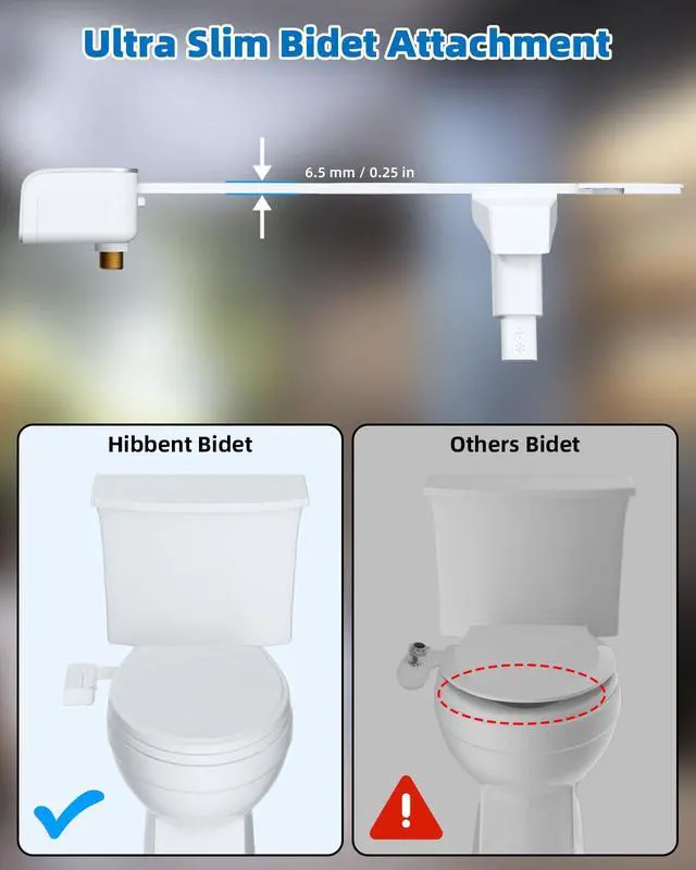 Alt view image 6 of 7 - Bidet Attachment for Toilet, Non-Electric Dual Nozzle for Frontal & Rear Wash, Adjustable Water Pressure Control, Fresh Water Bidet Toilet Seat, Self Cleaning Water Sprayer, White