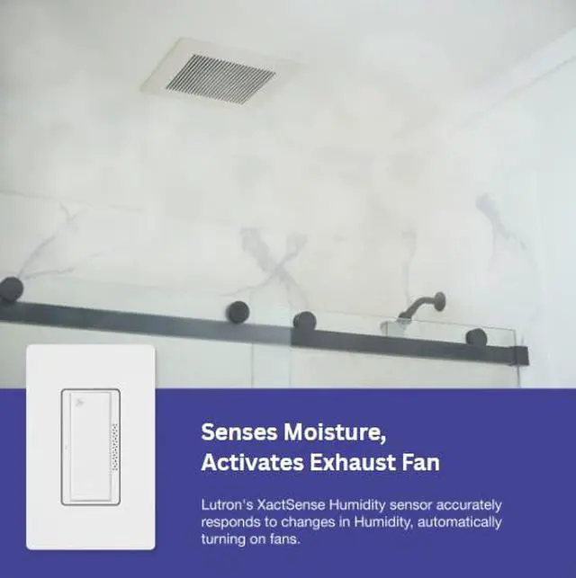 Alt view image 6 of 7 - Humidity Sensor Switch, 3 Amp Single Pole, for Exhaust Fans | Auto On/Auto Off sensor for bathroom or basement fans, automatic moisture control, delay off timer, MS-HS3G-WH, White