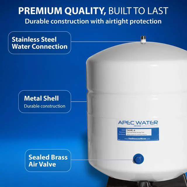 Alt view image 3 of 5 - Tank-4, 4 Gallon Pre-Pressurized Water Storage Tank | Holds Up to 3.2 Gallons, Food Grade Bladder, Efficient Discharge Options, 1/4 Inch Male Pipe Thread