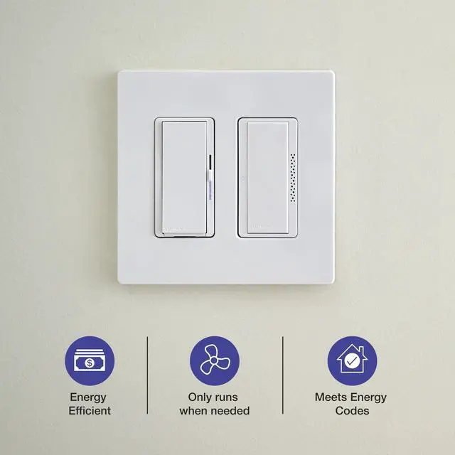Alt view image 7 of 7 - Humidity Sensor Switch, 3 Amp Single Pole, for Exhaust Fans | Auto On/Auto Off sensor for bathroom or basement fans, automatic moisture control, delay off timer, MS-HS3G-WH, White