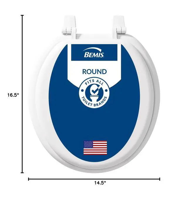 Alt view image 6 of 6 - 400TTA Economy Durable Wood Toilet Seat, Made in USA, Round, White