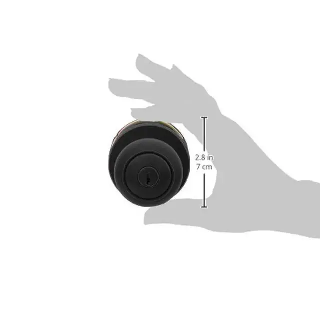 Alt view image 7 of 7 - Exterior Door Knob with Key Lock and Deadbolt, Keyed Alike, Coastal, Matte Black