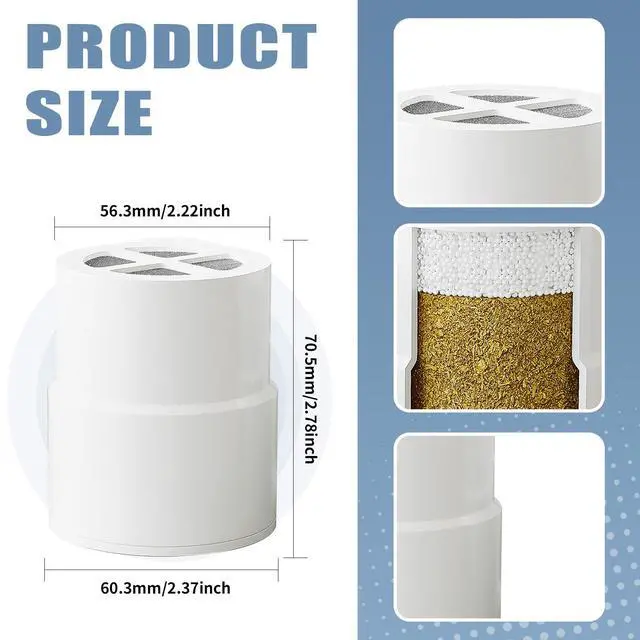 Alt view image 2 of 6 - Shower Head Filter Replacement Compatible with Jolie, 3-Pack | Compatible with Jolie showerheads. Features KDF with Vitamins C & E. Durable structure withstands 40°F-110°F water