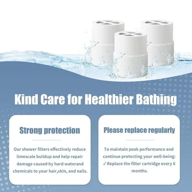 Alt view image 5 of 6 - Shower Head Filter Replacement Compatible with Jolie, 3-Pack | Compatible with Jolie showerheads. Features KDF with Vitamins C & E. Durable structure withstands 40°F-110°F water