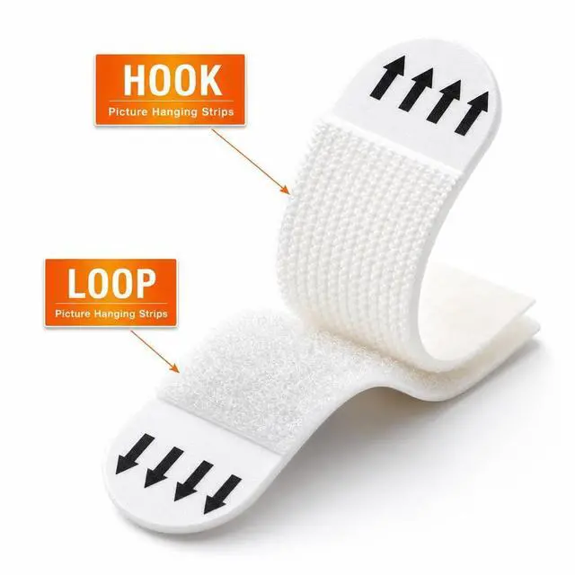 Alt view image 3 of 7 - 15 lb Large Picture Hanging Strips, 60 Pairs(120 Strips), No Tools | Damage-Free Removable Picture Hangers, Heavy Duty Wall Hangers for Frame Hanging and Home Decor, No Tools, Waterproof