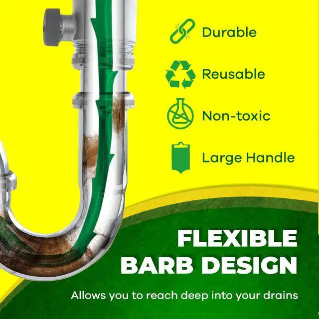Alt view image 3 of 7 - The original Hair Clog Remover 25-inch Overall Length Drain Snake Cleaner (3-Pack), Unclog Your Sink, Shower, & Tub Drain In Seconds Non-toxic, Made in the USA