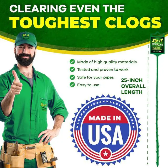 Alt view image 5 of 7 - The original Hair Clog Remover 25-inch Overall Length Drain Snake Cleaner (3-Pack), Unclog Your Sink, Shower, & Tub Drain In Seconds Non-toxic, Made in the USA