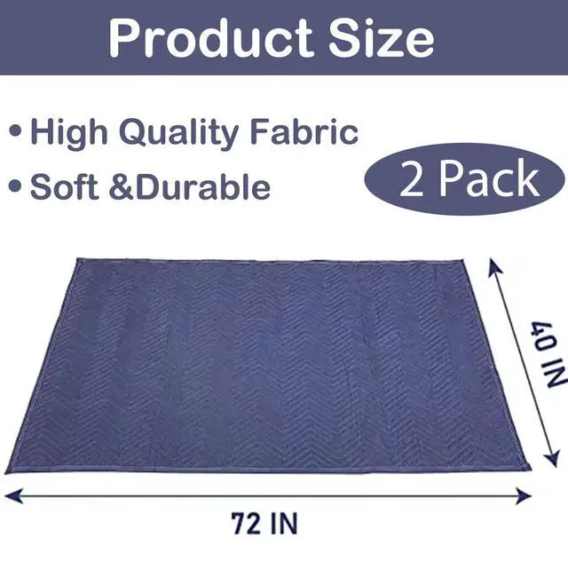 Alt view image 2 of 6 - 2 Moving Blankets 40"x 72" Heavy Duty Packing Blankets for Moving Shipping Thick Furniture Wrapping for Moving Supplies Professional Quilted Shipping Blankets