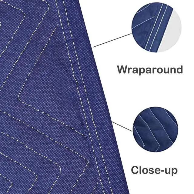 Alt view image 3 of 6 - 2 Moving Blankets 40"x 72" Heavy Duty Packing Blankets for Moving Shipping Thick Furniture Wrapping for Moving Supplies Professional Quilted Shipping Blankets