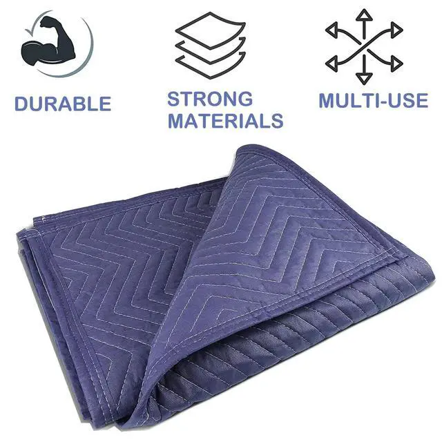 Alt view image 4 of 6 - 2 Moving Blankets 40"x 72" Heavy Duty Packing Blankets for Moving Shipping Thick Furniture Wrapping for Moving Supplies Professional Quilted Shipping Blankets