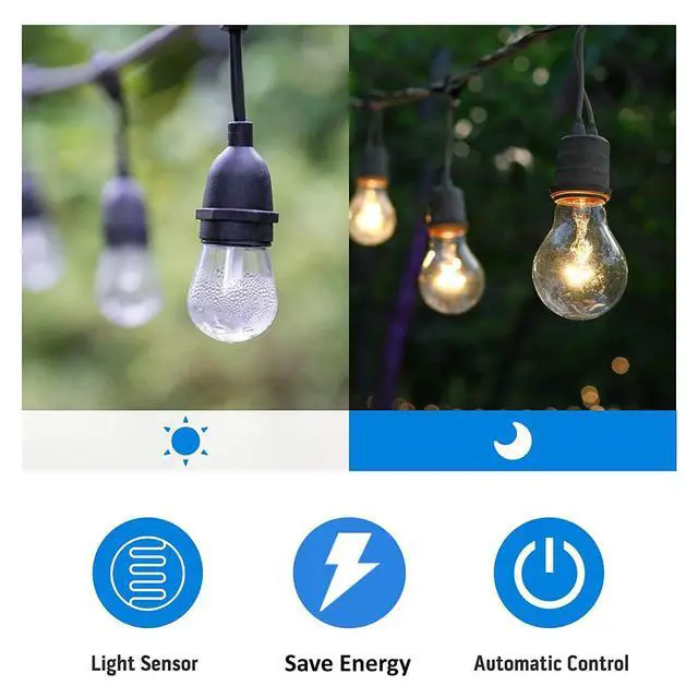 Alt view image 5 of 7 - Outdoor Timer Outlet, Dusk to Dawn Light Sensor Timer Weatherproof, 2 Grounded Outlets for Halloween and Christmas Lights, 15A 1/2HP, ETL Listed
