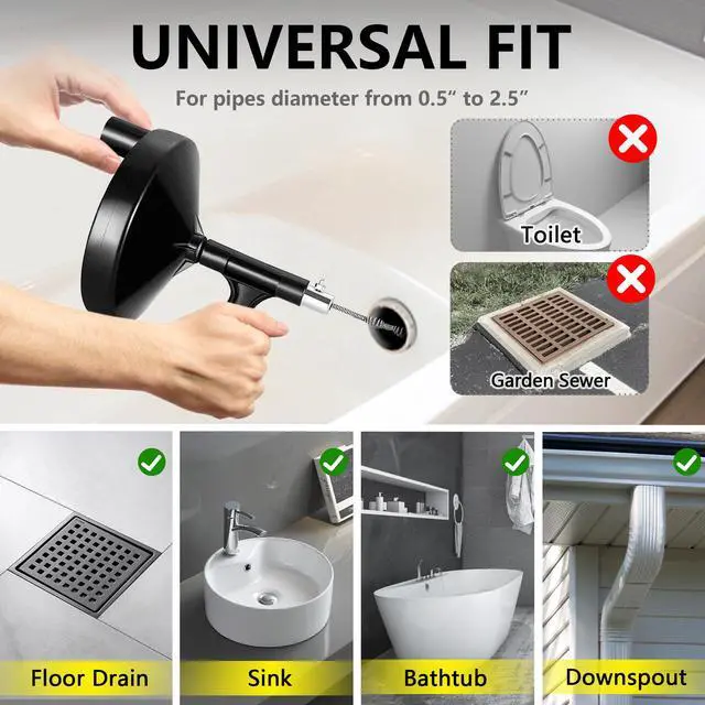 Alt view image 2 of 7 - Drain Auger 25 Ft with Gloves, Heavy Duty Plumbing Snake Drain Clog Remover | Long Flexible Drain Snake for Deep Clog Removal, Reusable Drain Cleaner Tool for Bathroom, Shower, Bathtub & Kitchen Sink