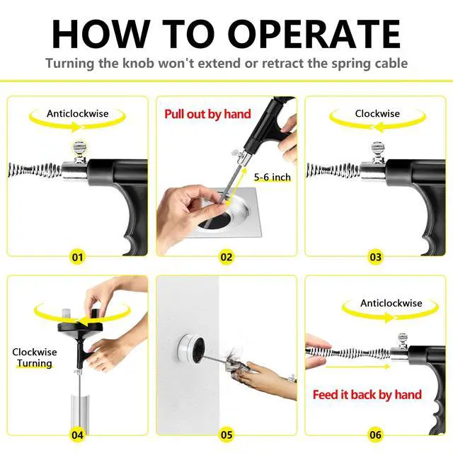 Alt view image 5 of 7 - Drain Auger 25 Ft with Gloves, Heavy Duty Plumbing Snake Drain Clog Remover | Long Flexible Drain Snake for Deep Clog Removal, Reusable Drain Cleaner Tool for Bathroom, Shower, Bathtub & Kitchen Sink