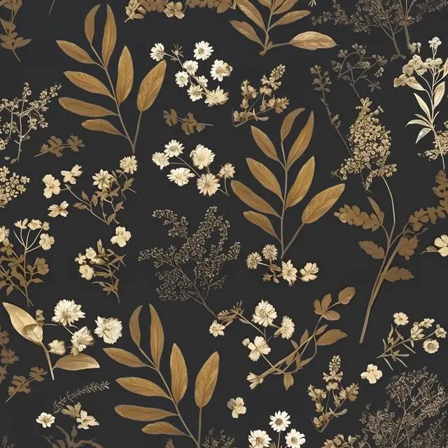 Main image of Vintage Floral Peel and Stick Wallpaper 17.5"x 393", Gold Black | Self Adhesive/Removable/Waterproof/Thick Vinyl Contact Paper for Bathroom Bedroom Shelf Cabinet Drawer,Prepasted,Easy Peel