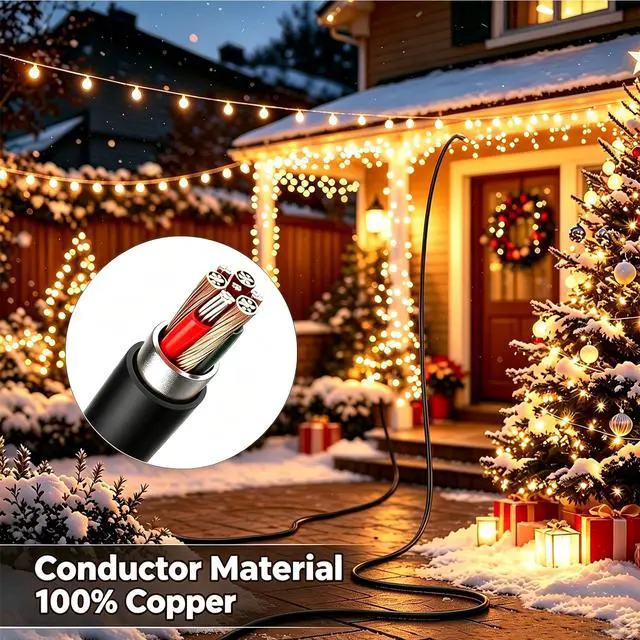 Alt view image 7 of 7 - 12 Ft Black Outdoor Extension Cord, 16 Gauge Heavy Duty Power Cord | 16/3 SJTW Cable, 3 Prong Grounded Plug, 13A Rated, Flexible Outdoor Use, Ideal for Garage, Garden and Appliances