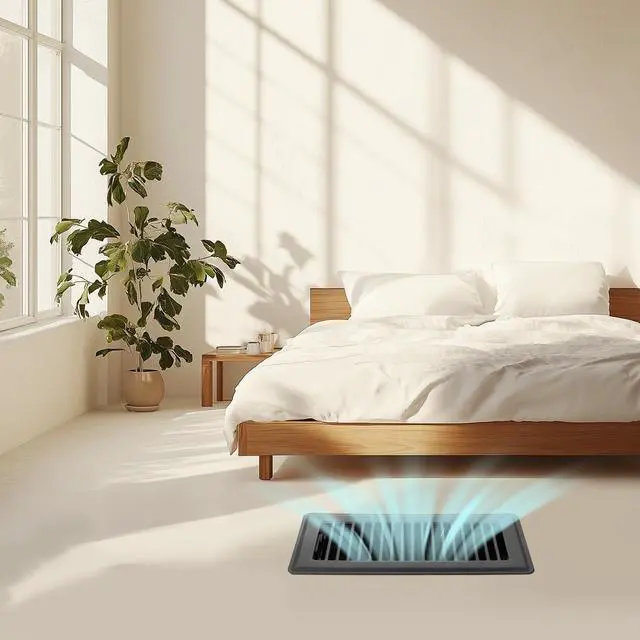 Alt view image 5 of 7 - Floor Register 4x10, Floor Vent Covers for Home Floor, Sidewall, Heavy Duty Steel Walkable Floor Grates, Adjustable Air Vent Covers Rust Proof Finish, 4" x 10'' Floor Vent, 6 Pack, Black