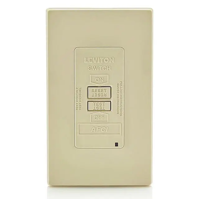 Alt view image 5 of 6 - Blank Face AFCI, 20 Amp, Self Test, LED Indicator Light, Provides AFCI Protection Where an Outlet is not Needed, AFRBF-I, Ivory