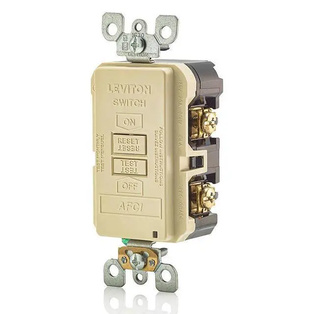 Alt view image 4 of 6 - Blank Face AFCI, 20 Amp, Self Test, LED Indicator Light, Provides AFCI Protection Where an Outlet is not Needed, AFRBF-I, Ivory