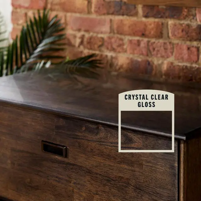 Alt view image 2 of 7 - Water-Based Ultimate Gloss Polyurethane | Water-Based, Crystal Clear, Interior Wood Protection, Fast Dry Time, Scratch Resistance, Covers Up to 62 Sq Ft, Half Pint