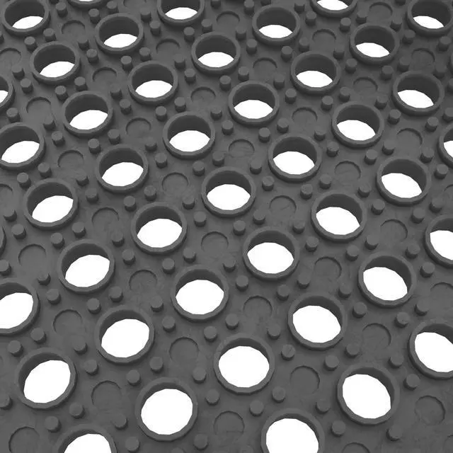 Alt view image 6 of 7 - Heavy Duty Rubber Floor Mat Non-Slip, Waterproof, Easy to Clean Anti-Fatigue Mat for Commercial Kitchens, Restaurants, Workshops Oil Resistant, Hose Washable 36" x 60", Black