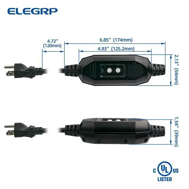 Alt view image 5 of 6 - G1215CM Patented Auto-Monitoring GFCI Replacement Plug Inline Assembly, G20CMR Manual Reset 15 Amp Grounded 3 Wires 3-Prongs for Power Tools, Lawn Equipment etc, UL Listed, 1 Pack, Black