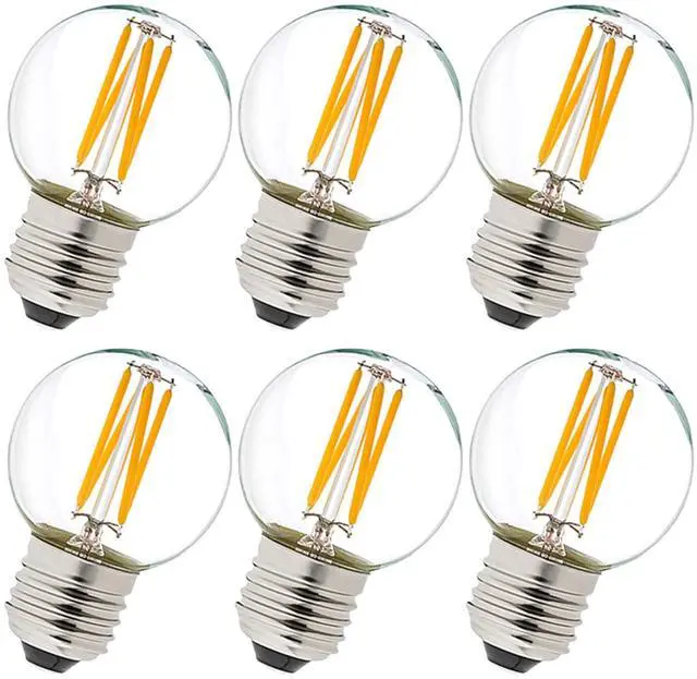 Main image of G16.5 Edison Bulbs,E26 Led Bulb 60 watt,Warm White 2700K,Clear | Dimmable,6w=60 watt light bulbs,600lm,AC120V,360°,ETL,No Flicker,Globe Light Bulbs for Pendant,Chandeliers,Vanity,Desk,6Pack
