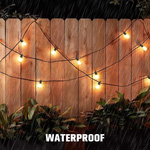 Alt view image 6 of 6 - 60FT Solar String Lights Outdoor Waterproof with Remote,Shatterproof ST38 20 LED Bulbs,2700K Dimmable Solar Lights Outdoor,Outside Hanging Lights for Patio,Garden,Camping,Deck,Backyard Decor