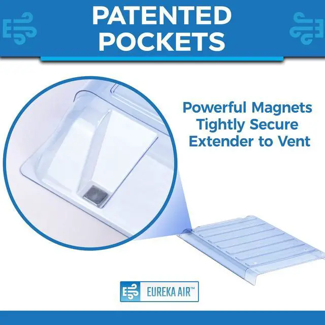 Alt view image 4 of 7 - Under Furniture Magnetic Vent Extender | 1.0mm Thick Premium Material, Fits Floor Registers 10" and 12" Wide, Adjusts From 17" to 33" Long