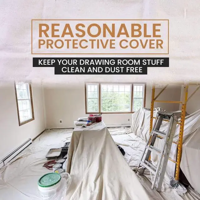 Alt view image 7 of 7 - Canvas Drop Cloth for Painting (Size 4' x12' Feet Pack of 4) Painters Drop Cloth for Painting, Furniture & Floor Protection All Purpose Thick Canvas tarp with Double Stitched Edges
