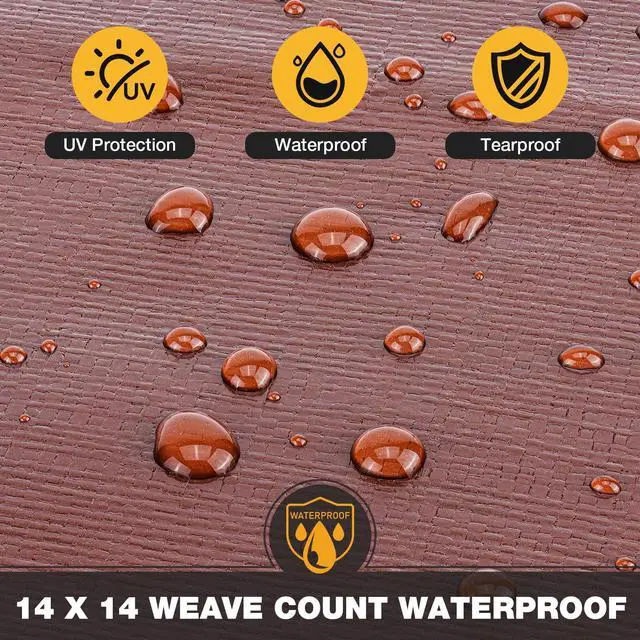 Alt view image 5 of 7 - Tarp 10x20FT, 16 Mil Heavy Duty Large Tarps, Waterproof Tarp with Brass Grommets and Reinforced Edges, UV Resistant, Tear&Fade Resistant Poly Tarp for Outdoor Camping Pool Car Tent