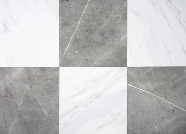 Main image of x Chris Loves Julia 12-in by 12-in Bonneville Grey & White Marble Peel & Stick Floor Tiles, FP4421