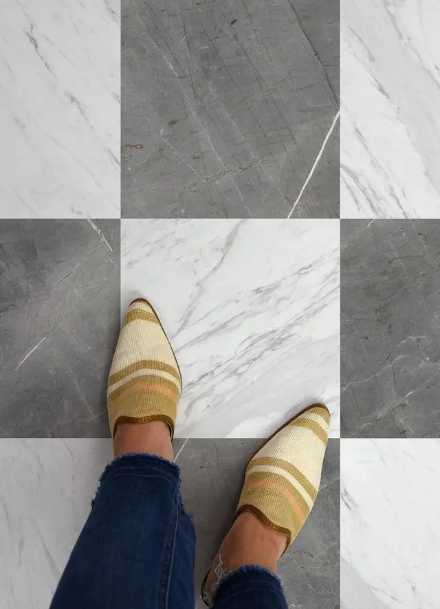 Alt view image 3 of 6 - x Chris Loves Julia 12-in by 12-in Bonneville Grey & White Marble Peel & Stick Floor Tiles, FP4421