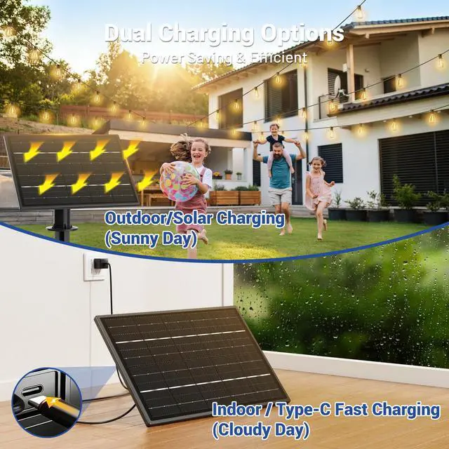 Alt view image 5 of 7 - 100FT Solar String Lights Outdoor Waterproof, 35+1 LED Solar Powered Lights with Remote Control, 3 Light Modes & Dimmable, USB-C Charging for Patio, Backyard, Garden, Camping