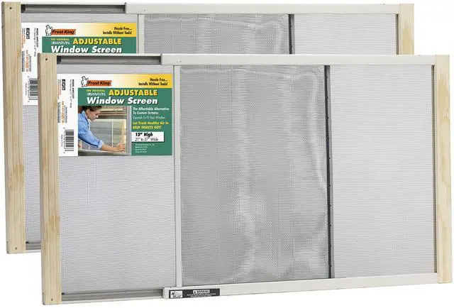 Main image of 2AWS1537 WB Marvin Adjustable Window Screen, 15in High x Fits 21-37in Wide (2 Pack)