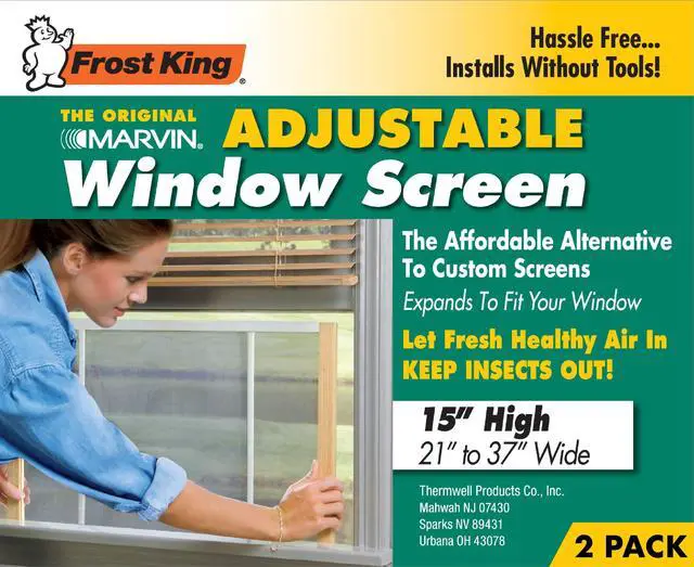 Alt view image 2 of 6 - 2AWS1537 WB Marvin Adjustable Window Screen, 15in High x Fits 21-37in Wide (2 Pack)