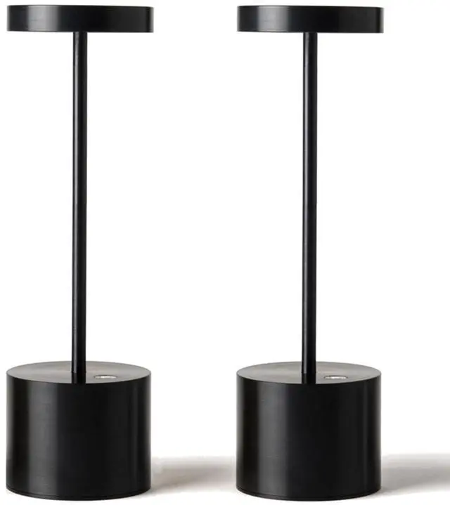 Main image of 2 Pack Rechargeable Table Lamp, LED Cordless Table Lamp,5000mAh Battery Operated Portable Table Light,Dimming for Restaurant/Patio/Outdoor(Black)