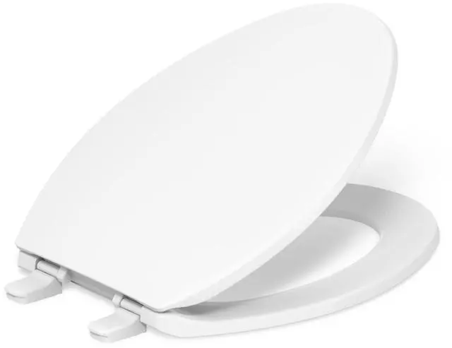 Main image of K-4774-0 Brevia Elongated White Toilet Seat with Quick-Release Hinges And Quick-Attach Hardware For Easy Clean, White