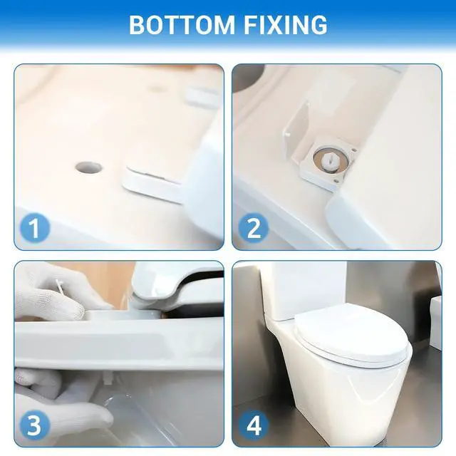 Alt view image 6 of 7 - Round Toilet Seat 16.5" | Soft Close, Durable PP Toilet Seat, Easy Installation & Removal, Fits Most Toilet Bowls