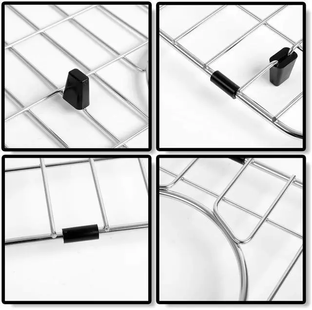 Alt view image 5 of 7 - Kitchen Sink Grid and Sink Protectors, 26" Stainless Steel Sink Grids | Stainless Steel Sink Grids for Bottom of Kitchen Sinks, 26" x 14 1/16" with Rear Drain for Single Bowl Sinks