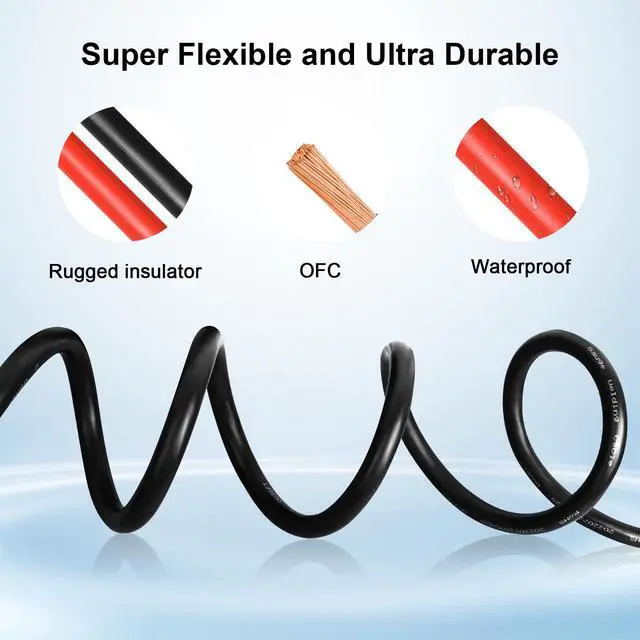 Alt view image 4 of 6 - 12 Gauge OFC Wire,50FT Pure Copper Wires, 12AWG Battery Cable Red & Black Oxygen Free Stranded Low Voltage Bare Copper Welding Wire for Solar Panel,Boat,Trailer,Generator,Car,Motor (12 AWG 50FT)