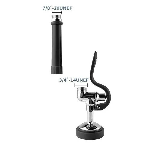 Alt view image 3 of 7 - Pre Rinse Sprayer Commercial Sink Sprayer Head,1.42GPM Spray Valve Dish Nozzle with Ergonomic Handle, Faucet Parts for Commercial Kitchen Faucet,Chrome FinishedBlack